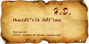 Huszárik Dénes névjegykártya