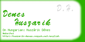 denes huszarik business card